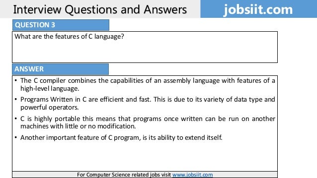 c language interview questions and answers for freshers
